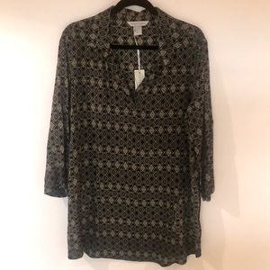 Nomadic Traders tunic in black/stone pattern